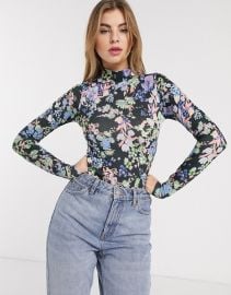 ASOS DESIGN high neck bodysuit in floral print   ASOS at Asos